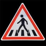 Reflective Aluminum Sign - Diamond Grade Reflective Aluminum Pedestrian Crossing Ahead Sign